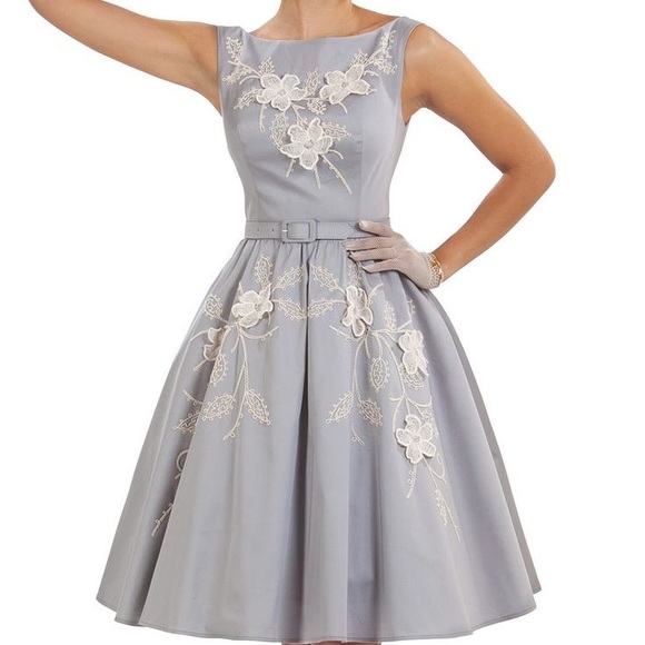 4X Crystal Dress by Tatyana Gray White Vintage Inspired - Picture 2 of 3